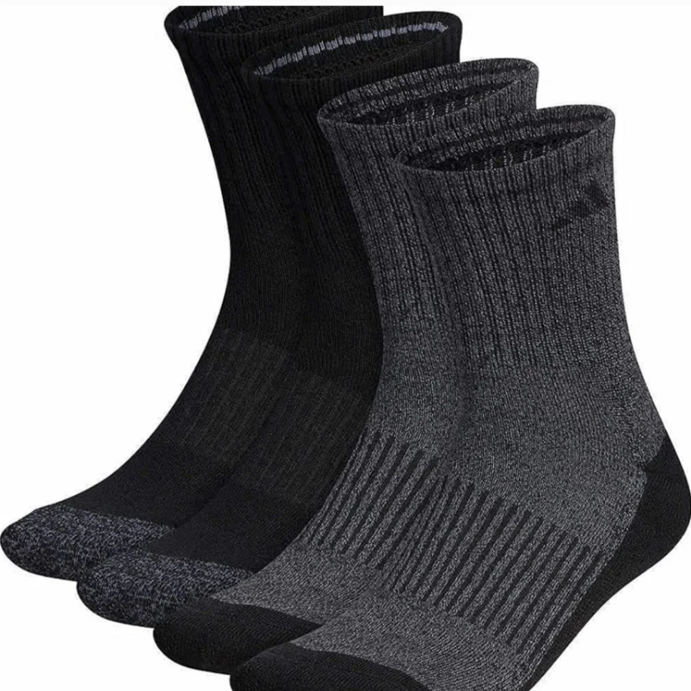 Socks by Adidas Mens 4 Pair Performance High Quarter Length grey black